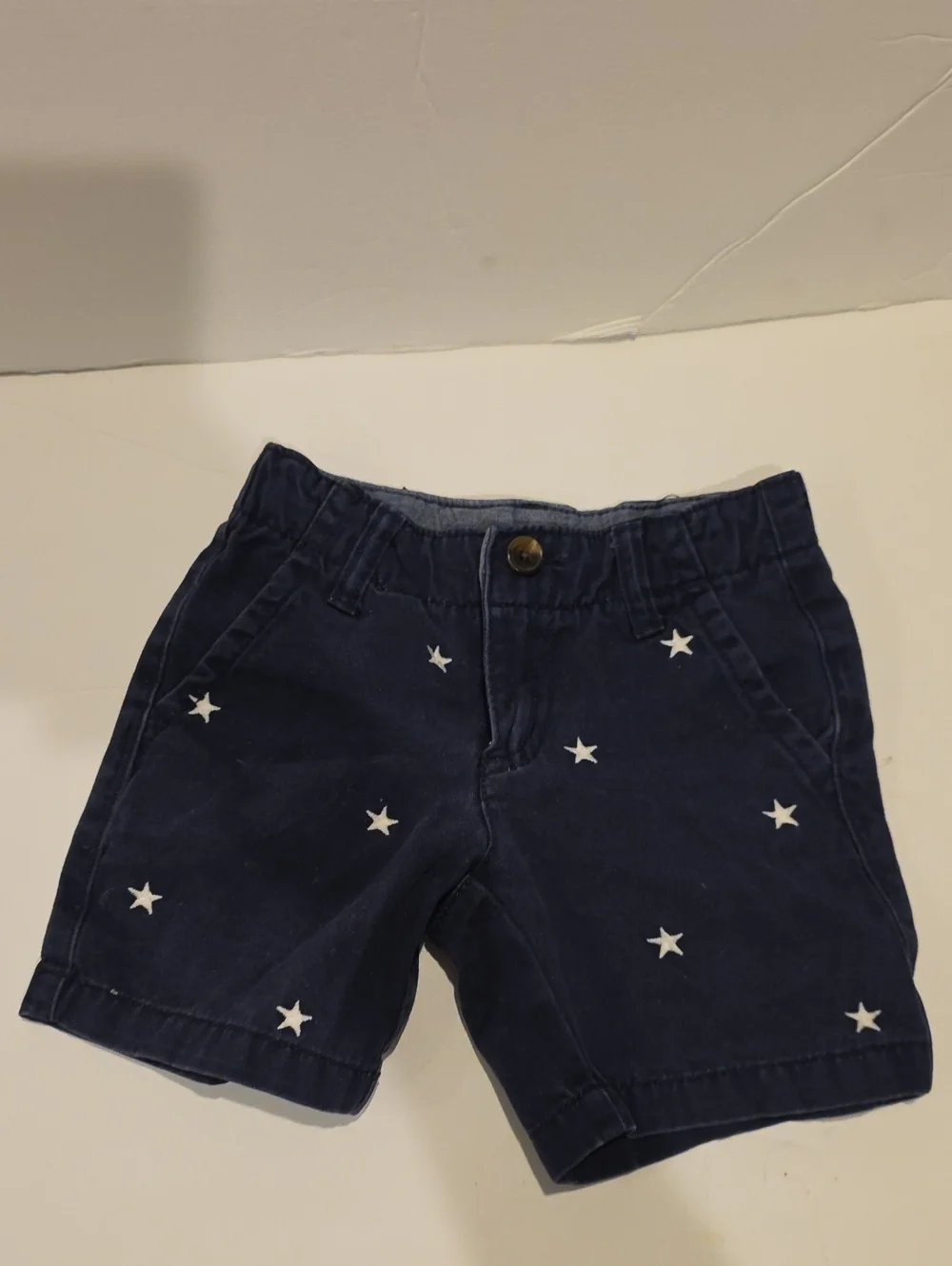 Gymboree Navy Shorts with White Star Embroidery